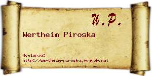 Wertheim Piroska névjegykártya