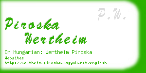 piroska wertheim business card